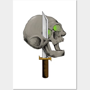 Toothless skull and knife Posters and Art